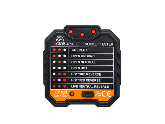 Plastic Socket Tester VICTOR Digital Multimeter EU US Plug Breaker