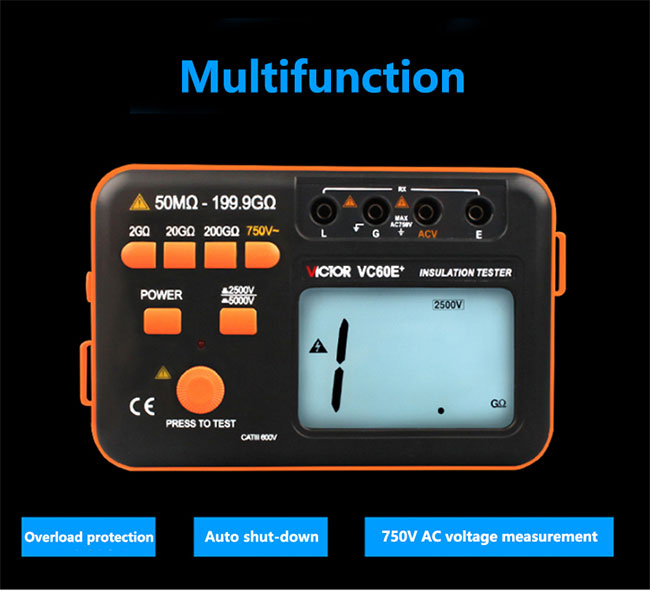 Digital 5000V High Voltage Insulation Tester With Multimeter / Analog