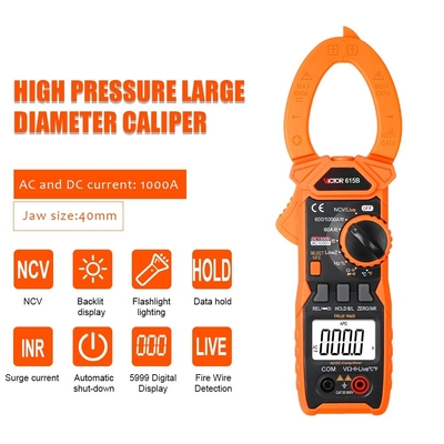 VICTOR 615B DC 1500V 1000A True RMS  AC DC Digital Clamp Multimeter with Live NCV solar energy clamp meter
