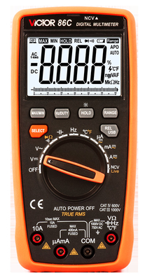 VICTOR 86C 3999 Counts Auto Ranging Digital Multimeter With Usb Output LCD Display New USB Multimeter