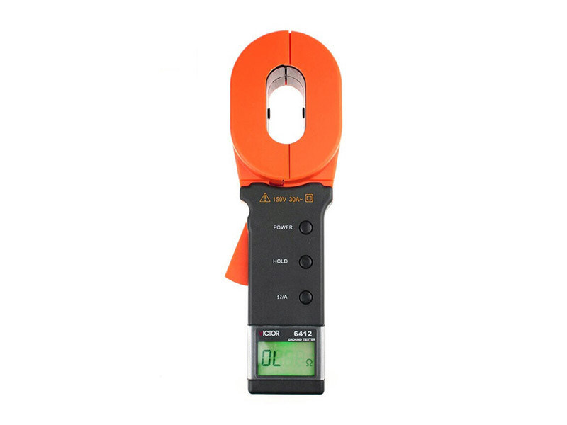6V DC Clamp Type Digital Earth Resistance Tester 30A 1300Ω 32mm