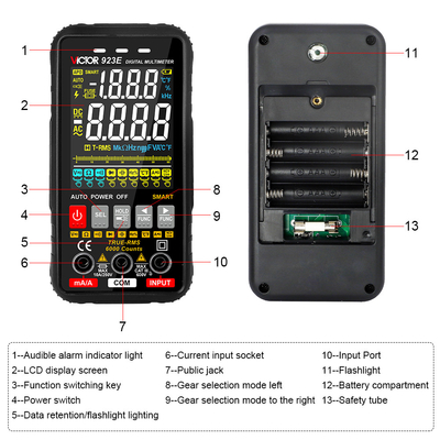 VICTOR 923E Digital Multmeter with colorful display Smart Auto range multimeter