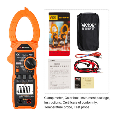 VICTOR 615B DC 1500V 1000A True RMS  AC DC Digital Clamp Multimeter with Live NCV solar energy clamp meter