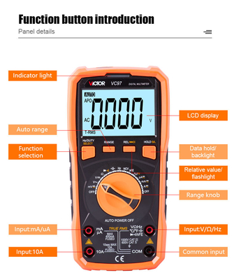 VC97 VICTOR 2021 VC97 VICTOR original factory True RMS Auto Ranging Digital Multimeter with 3999 LCD display NCV LIVE