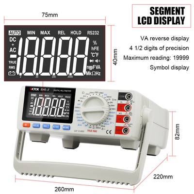 VC8045 II Table Top Multimeter 19999 Counts Electrician Transistor Capacitance Tester