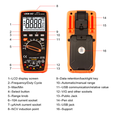 5999 Counts Auto Ranging Digital Multimeter With Usb Output LCD Display New USB Multimeter