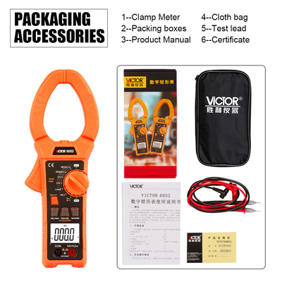 VICTOR New 6050 clamp meter AC DC 2000A with temperature  digital clamp multimeter