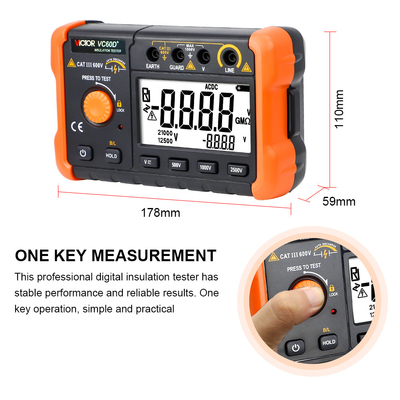 VICTOR 60D+ displays in 2000 digits intelligent micro-insulation tester Short circuit measurement current more than 1 mA