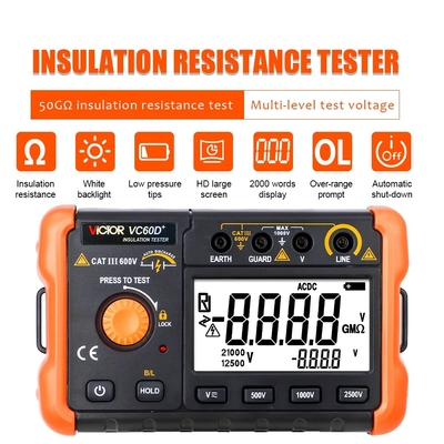 VICTOR 60D+ displays in 2000 digits intelligent micro-insulation tester Short circuit measurement current more than 1 mA