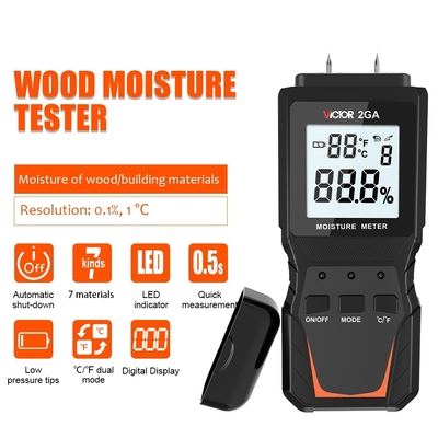 VICTOR 2GA Digital Wood Moisture Meter Handheld Humidity Meter