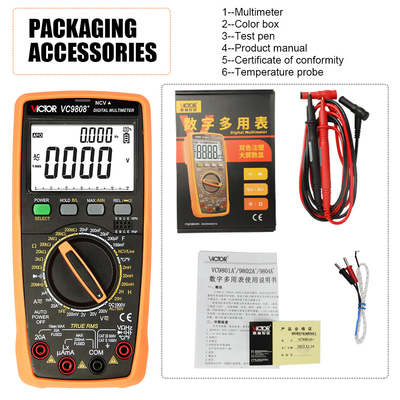 VICTOR VC9808+ digital Multimeter 2000uF capacimeter 10MHz Frequency temperature and inductance measuring with LCR teste