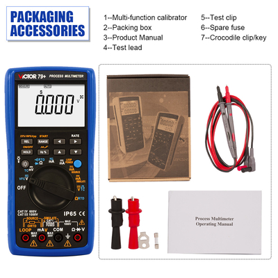 VICTOR 79+ Process Multimeter resistance 400ohm thermocouple frequency 100hz loop 24V Digital Multimeter