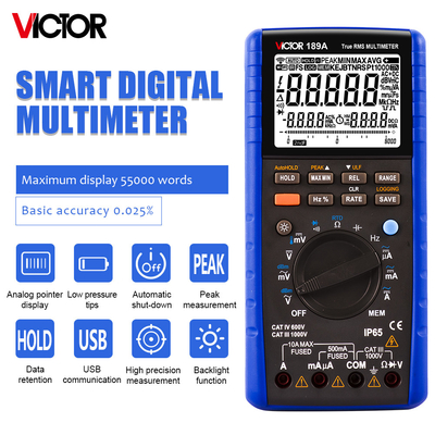 VICTOR189A 0.025% Accuracy 55000 Counts VICTOR Digital Multimeter 1000V Fuse Protection