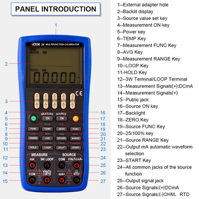 VICTOR 24 Portable Multifunction Process Calibrator Rtd Calibration Equipment