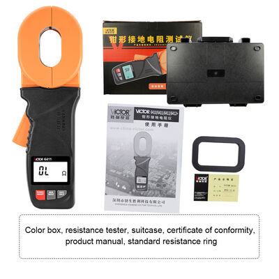 6V DC Clamp Type Digital Earth Resistance Tester 30A 1300Ω 32mm