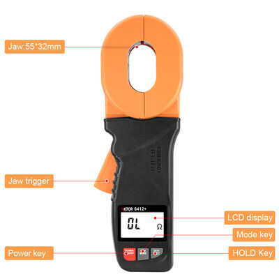 VICTOR 6412+ Oilfield 32mm Clamp Ground Resistance Tester 1200Ω Data Hold 99sets