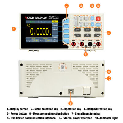 VICTOR 8045mini  mini size Table Top Multimeter 30000 Counts DMM bench type multimeter with colorful display