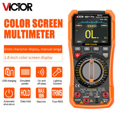 VICTOR 9801Pro Digital Multimeter with TFT screen 6000 counts display