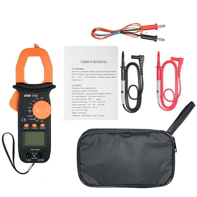 Commercial Electric 600a Ac Digital Clamp Meter Pocket DC 600V 20MΩ 1000uF