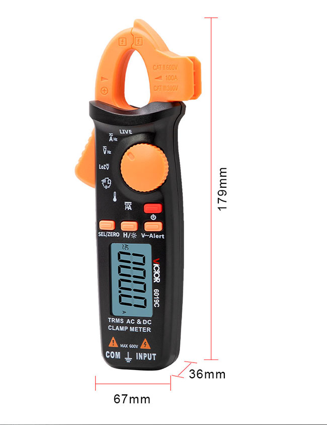Mini True Rms Multimeter MINI True RMS Multimeter Digital Clamp Tester 6000 Counts Auto Range