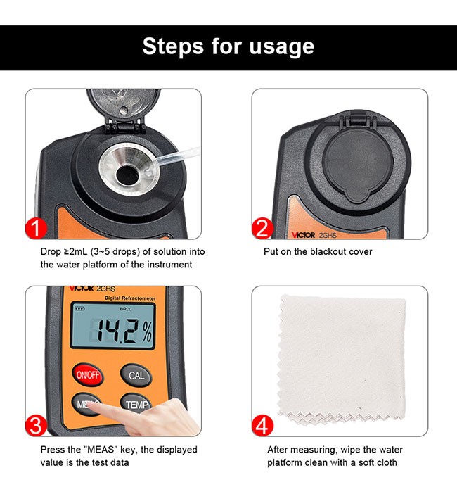 Digital Refractometer Multifunction Environment Meters For Food Industry