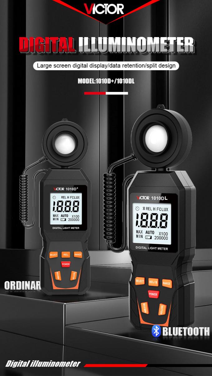 VICTOR 1010D+ Digital Light Meter Lux meter 0~200000lux cheap light illuminance lux meter for LED 1