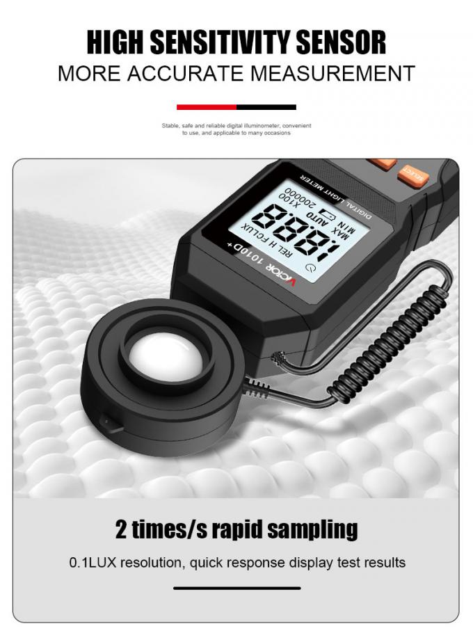 VICTOR 1010D+ Digital Light Meter Lux meter 0~200000lux cheap light illuminance lux meter for LED 4