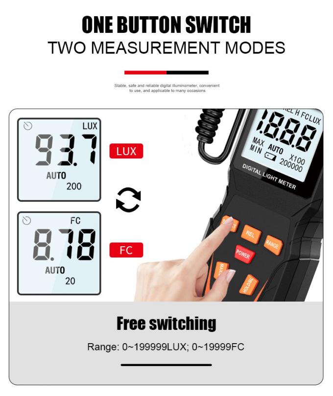 VICTOR 1010D+ Digital Light Meter Lux meter 0~200000lux cheap light illuminance lux meter for LED 8