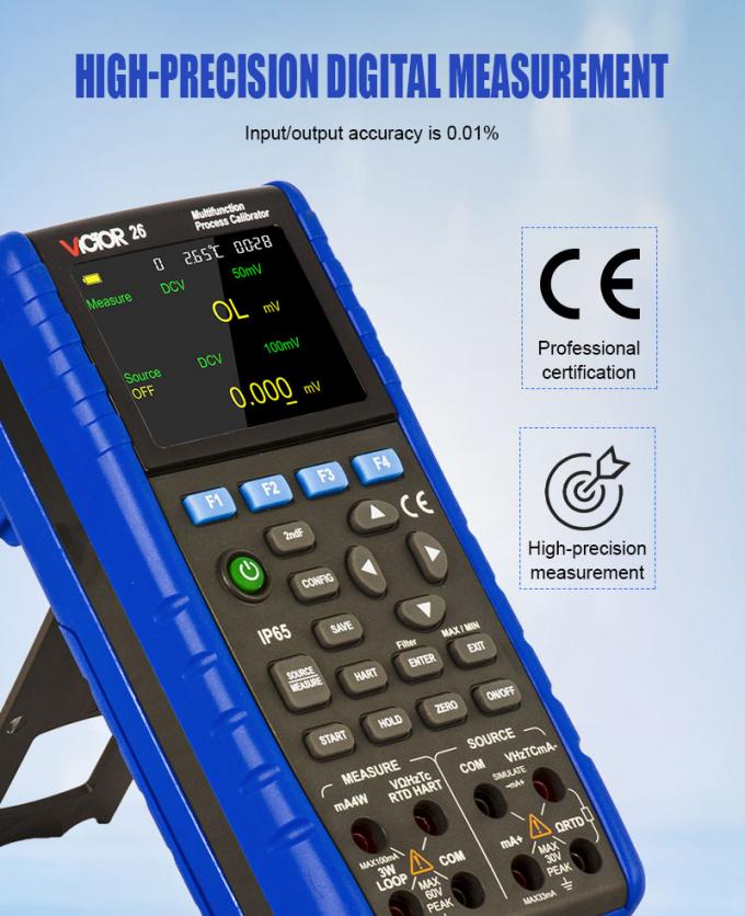 24 Volt Loop Circuit IP65 Multifunction Process Calibrator 5 Digits Display